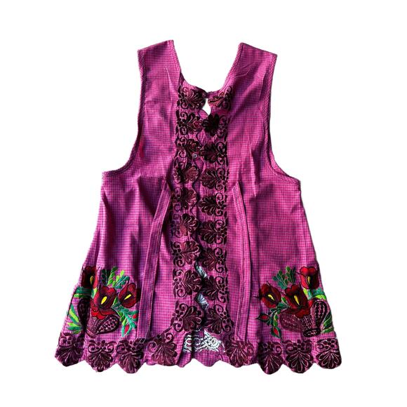 Mexican Folkloric apron embroidered one of a kind mexico todo corazon - Picture 9 of 11